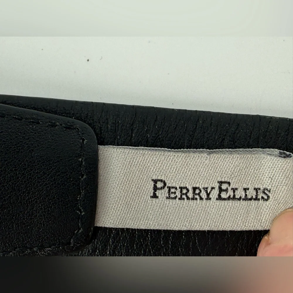 Perry Ellis Portfolio Black‎ Leather Belt 44